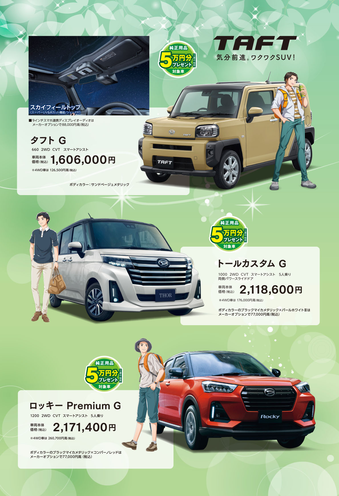 タフト、トール、ロッキー